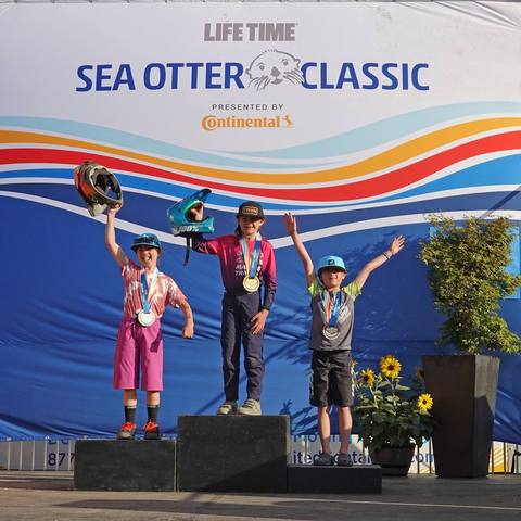 Emi on the Sea Otter Classic podium