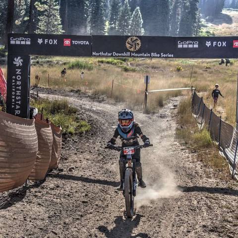 Emi at the Northstar finish line