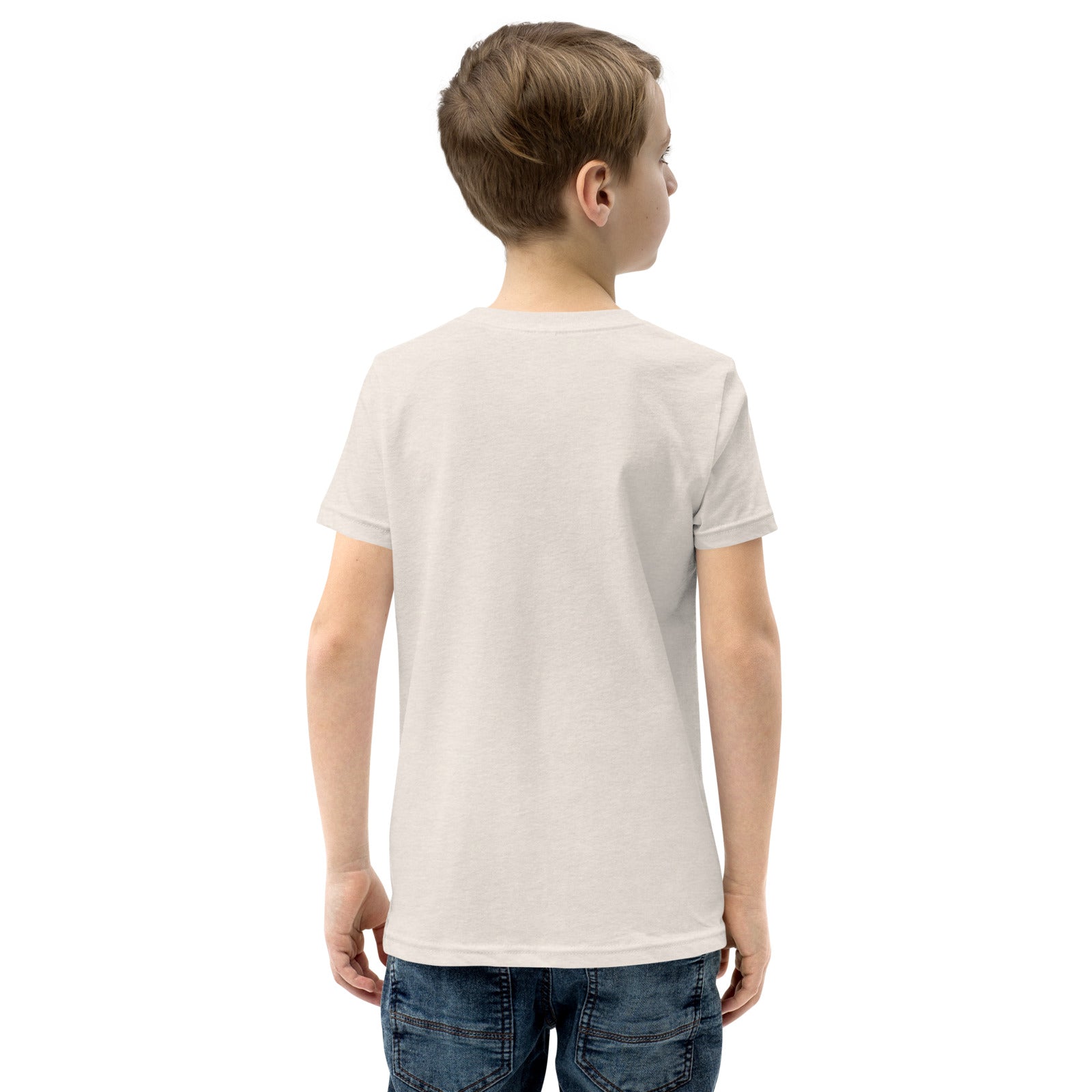 Dog Over the City Tee, Youth, Heather Dust, Back